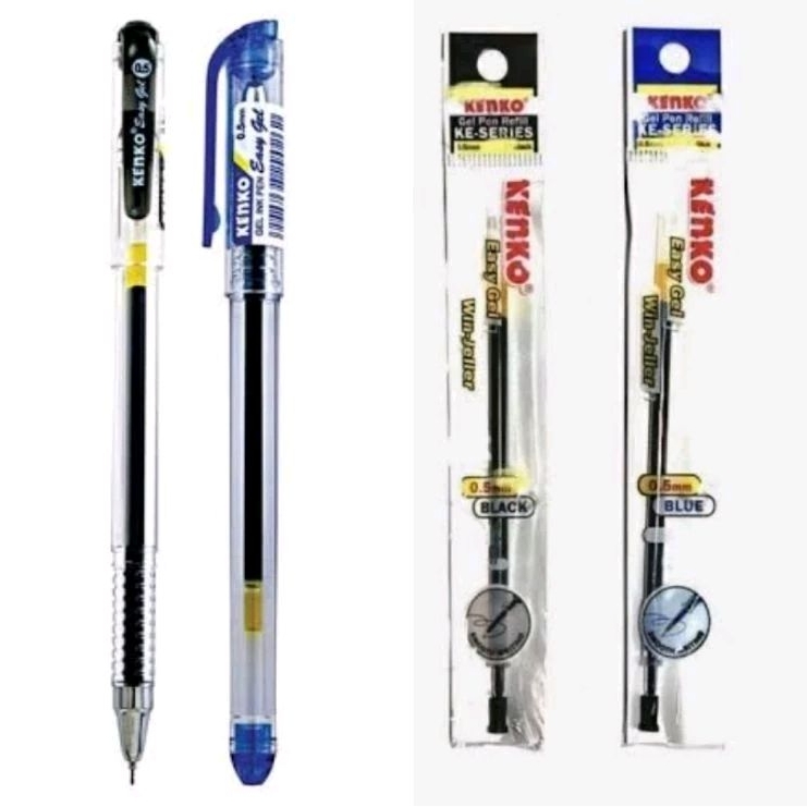 

(PER PCS) Kenko Pulpen / Refill Easy Gel 0,5 mm / Kenko Gel Pen Refill Easy Gel - KE Series 0,5 mm / Pen Kenko / Pena Kenko (Hitam & Biru) di kota Pontianak