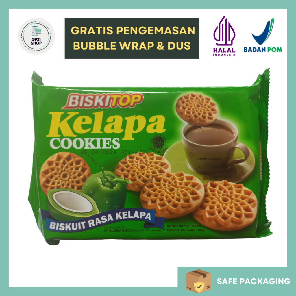 

Biskitop Kelapa Cookies 300gr - Biskuit Kelapa Snack Cemilan Murah Enak