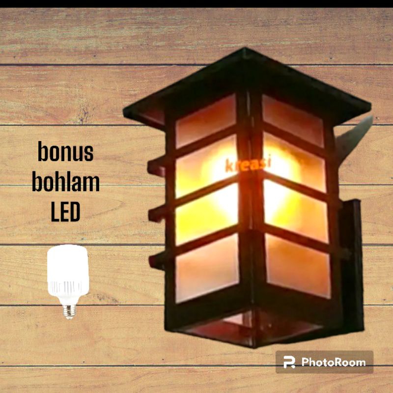 kap lampu dinding / lampu hias teras / lampu tidur minimalis plus Bohlam