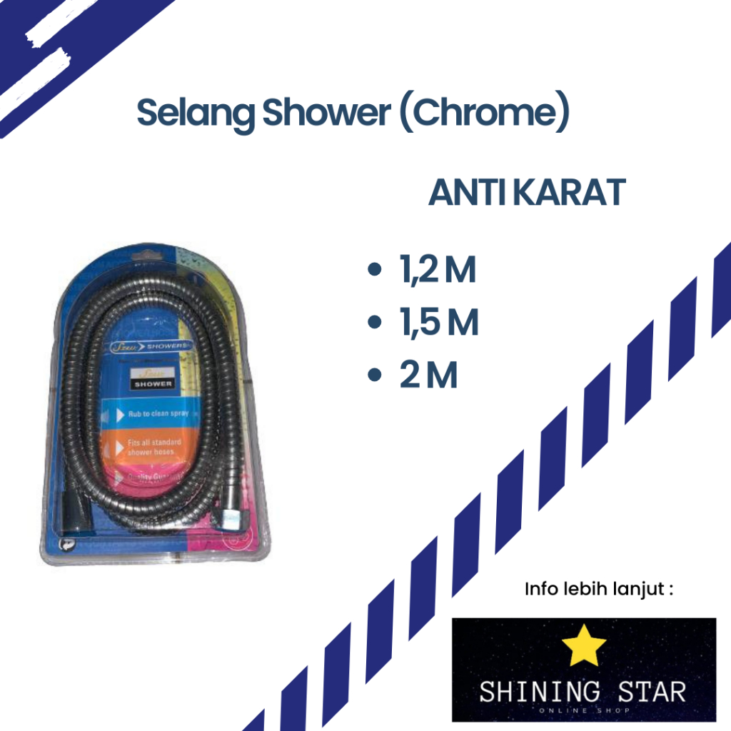 Selang Shower Mandi / Selang Shower Cebok / Selang Fleksible / Chrome