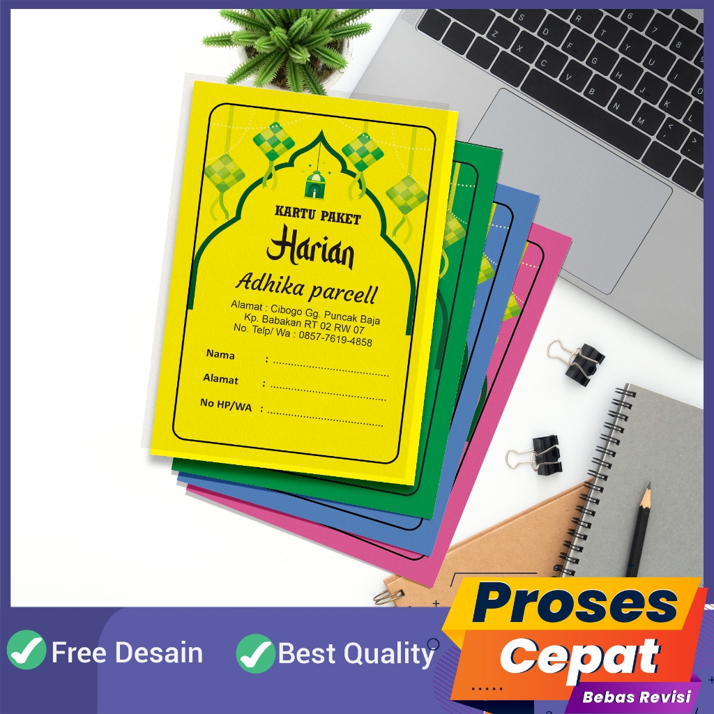 

Kartu Paket Lebaran Bulanan & Harian / Kartu parcel / Kartu Angsuran Harian UK 21,5X16,5CM Model Lipat 2 Bolak Balik
