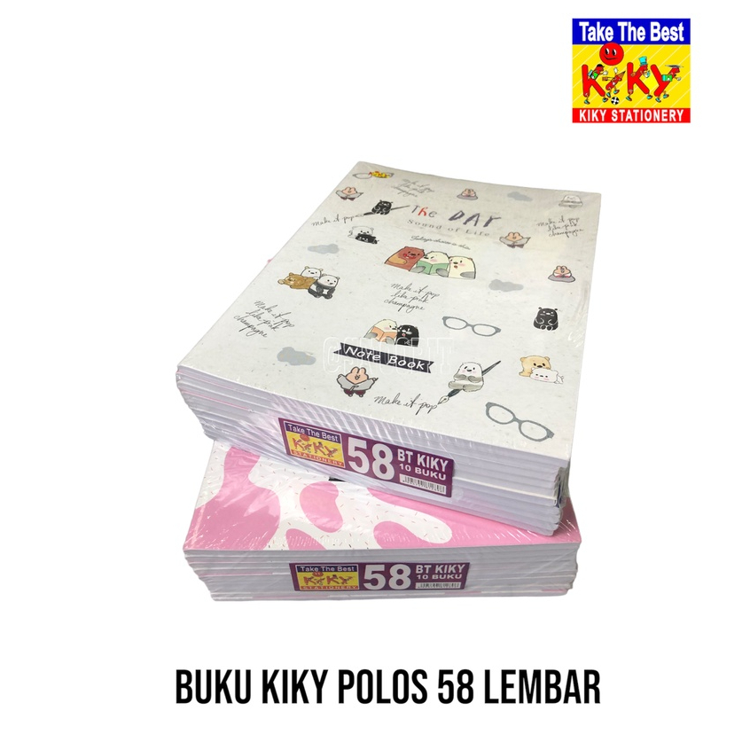 

Buku Tulis KIKY 58 POLOS Lembar Kwarto Cover Random