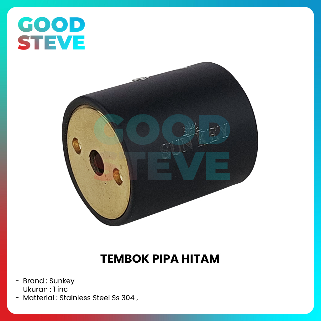 GLASS CLAMP SHOWER PIPA TEMBOK SHOWER 1 inch SS304 BLACK