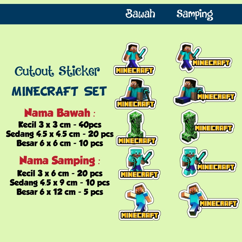 

sticker nama cutout minecraft