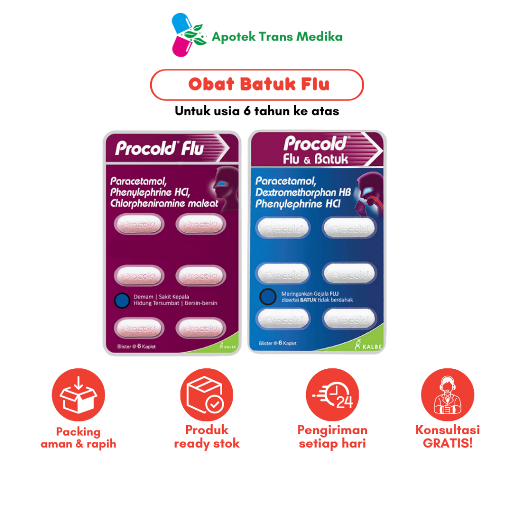 Procold Flu/ Flu Batuk untuk gejala Flu dan Batuk Demam