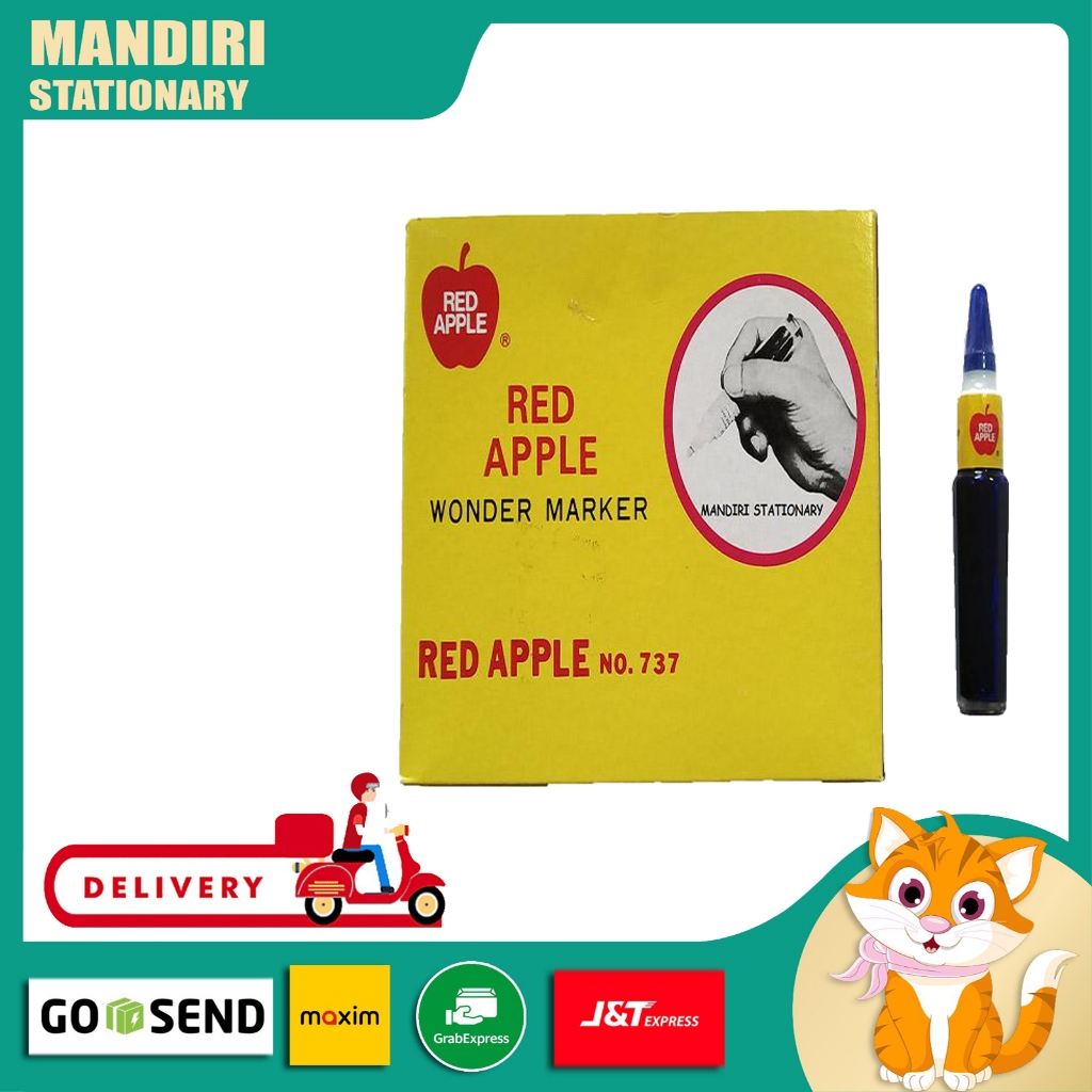 

RED APPLE Spidol Kaca / Wonder Marker Hitam, Merah, Biru