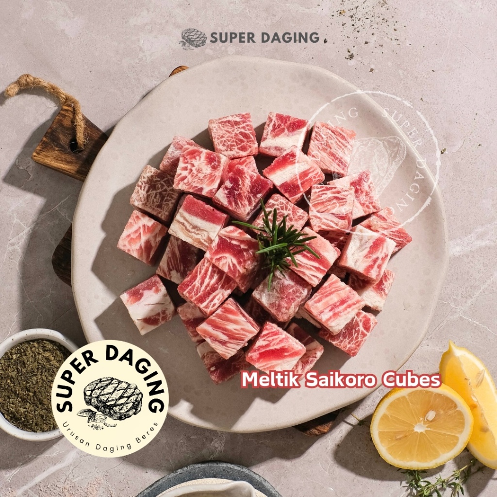 

Daging Premium Saikoro Beef Meltik 250g - Super Daging Palembang