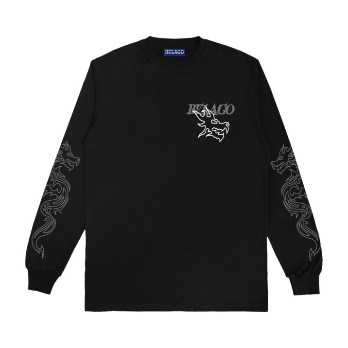 BELAGO T-shirt Longsleeve / Kaos Lengan Panjang Dragon 24s Black Tees