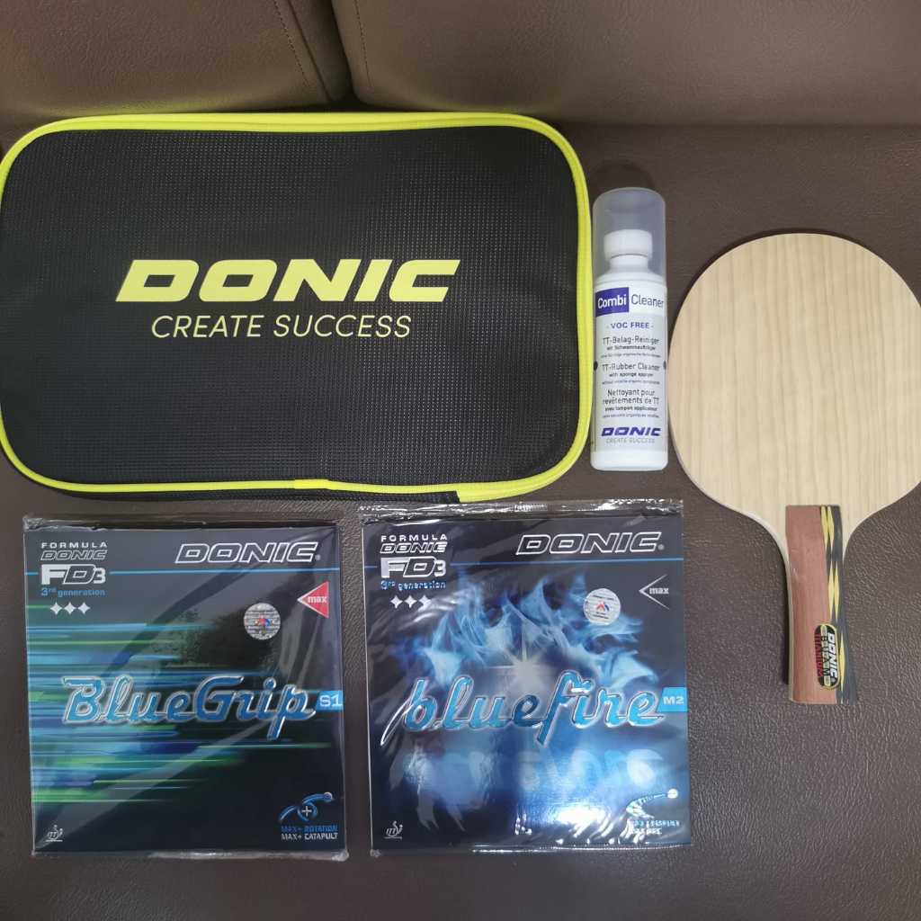 Bat Pingpong Donic Titanium plus Karet Donic Set