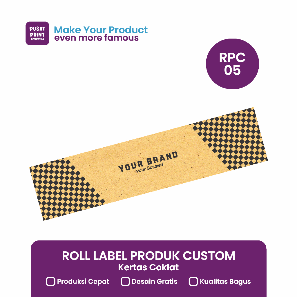Roll Label Custom / Roll Label Kaos Kaki / Roll Label Hijab / Roll Label Kerudung / Roll Label Souve