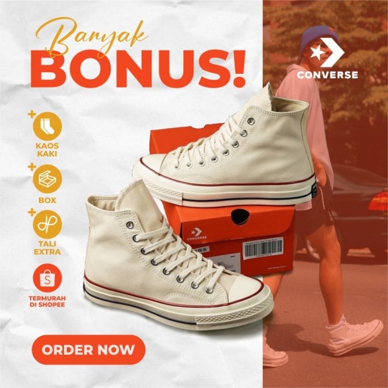 Sepatu converse 70's parchment high / Sepatu converse 70's off white tinggi / sepatu converse 70's c