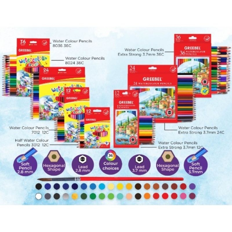 

PENSIL WARNA GREEBEL WATERCOLOUR 12/24/36