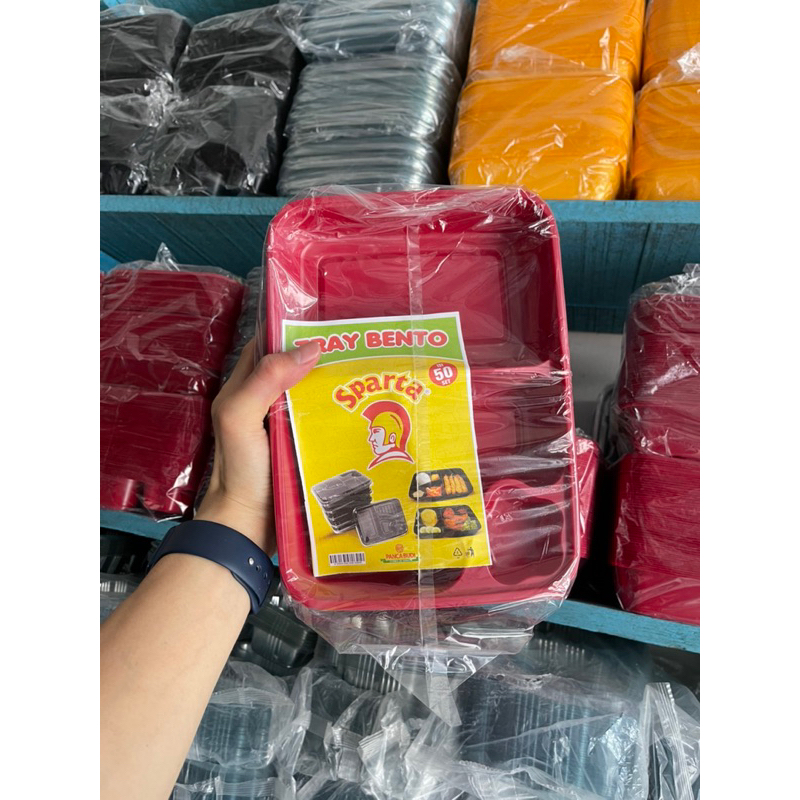 kotak bento, kotak bekal, plastik kotak makanan, plastik sekat