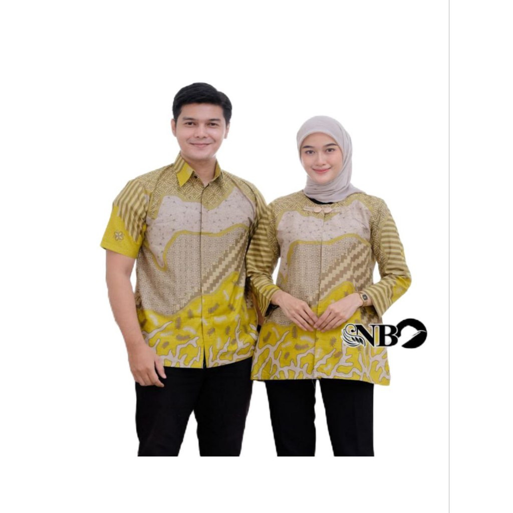 Terbaru Coupel BajuBatik Modern Muda Mudi Kerja Kombinasi ModelMotif Terbaru BA02
