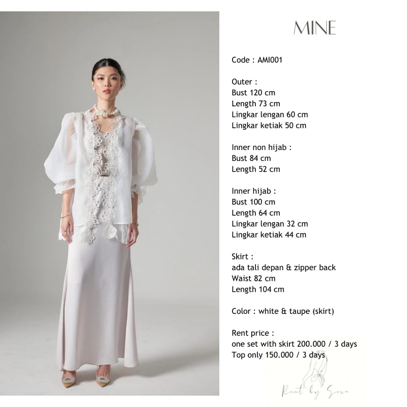 SEWA / RENTAL BAJU KONDANGAN MINE AMI001