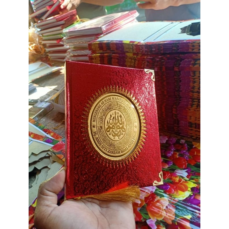 cetak buku Yasin hard cover cover MQ bahan glosy jahit benang