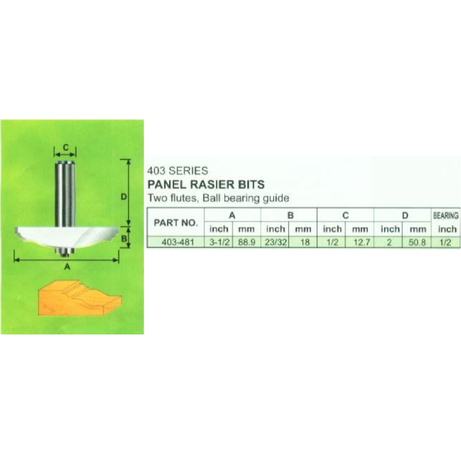 KNK PANEL RAISER BITS 403-481 (50.8) / Mata Router Mata Profil