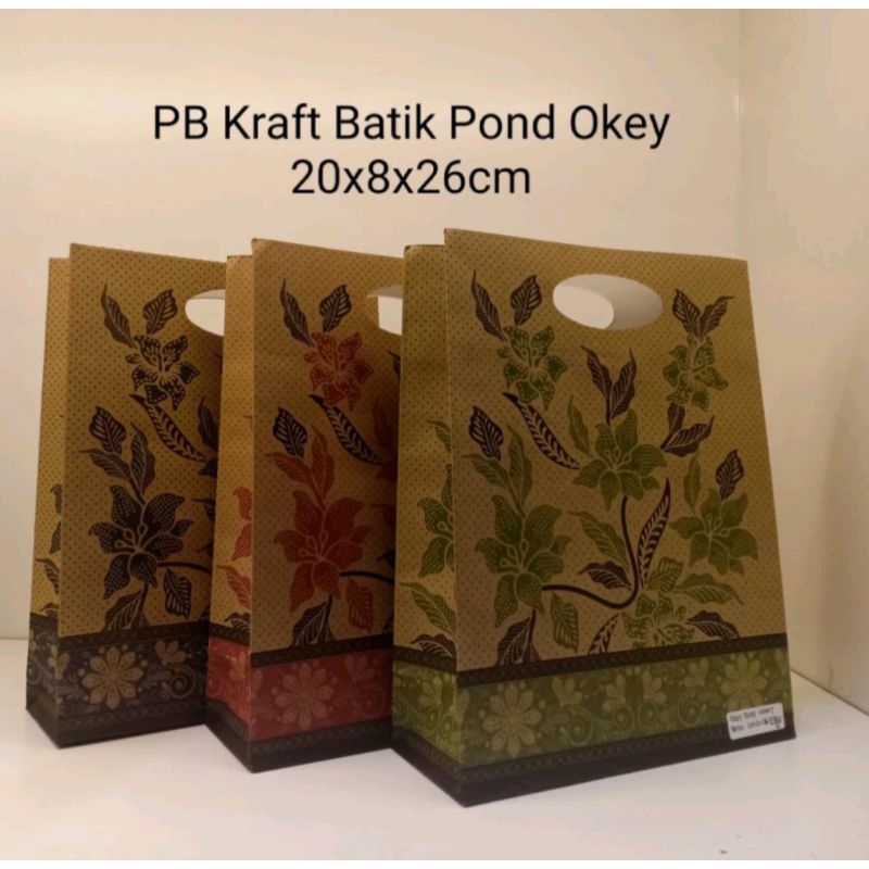 

[ 10 pcs ] PAPERBAG TENTENG OKEY KRAFT BATIK 20X8X24 CM