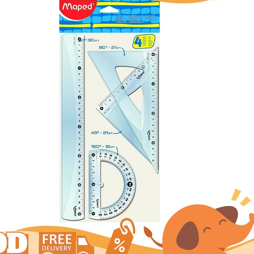 

Maped 4 Piece Geometry Penggaris Set Busur Segitiga Set Besar 242830