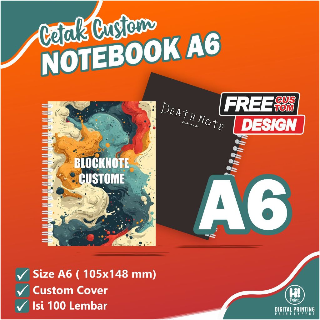 

Notes A6 Custom Desain 100 Lembar isi Polos