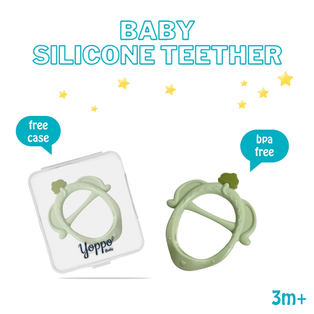 Teether Silikon Yoppo Baby / Gigitan Bayi Silikon Bpa Free