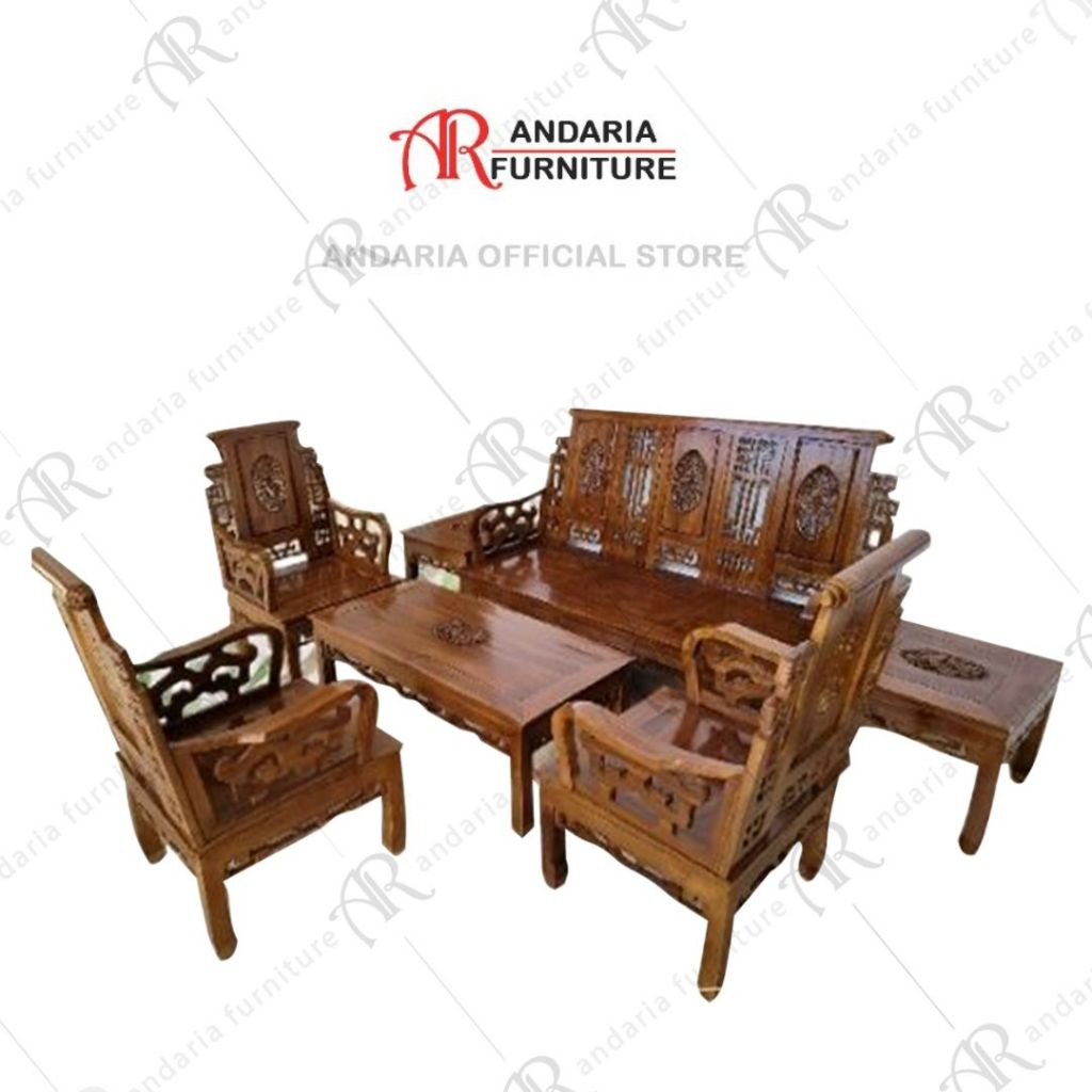 Kursi Jati  | Kursi Jati Ukiran | Kursi Ruang Tamu | Kursi Jati Blok Anggur Oval 3111
