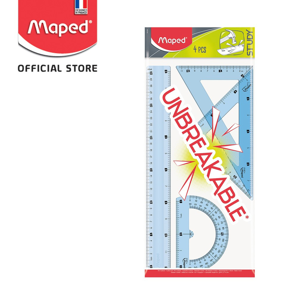 

Maped Penggaris Study Unbreakable Large Set 4