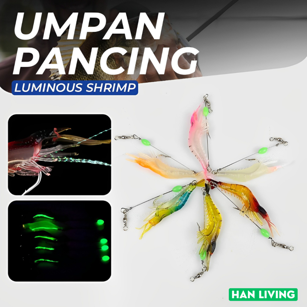 HANLIVING Umpan Pancing Udang Tiruan Soft Shrimp Lure Soft Lure 7.5cm