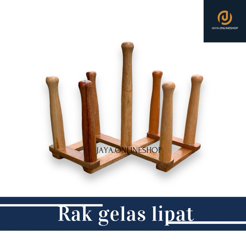 Rak Gelas Lipat 7Tiang Gelas/ Rak Gelas Estetik/ Rak Gelaslucu