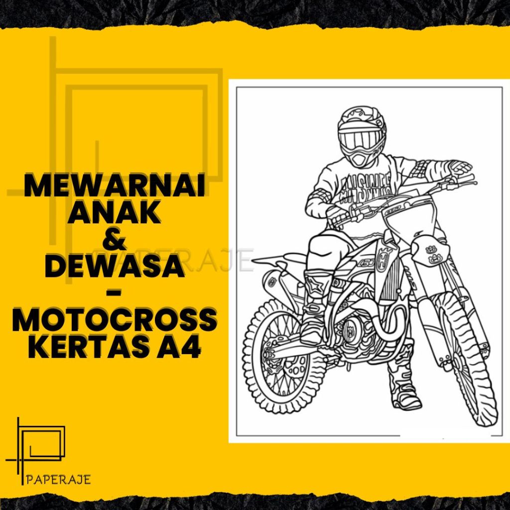 

DIY & CRAFT Gambar Mewarnai Paket 20 Lembar Anak & Dewasa Tema MotoCross Motor Kendaraan