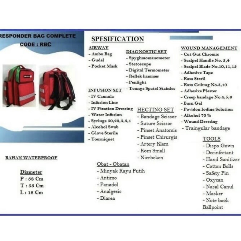 Tas Emergency Kit Complete / Responder Kit / Emergency Kit Ambulance
