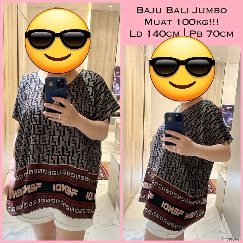 atasan jumbo wanita 4sxl bahan rayon premium motif bunga kecil