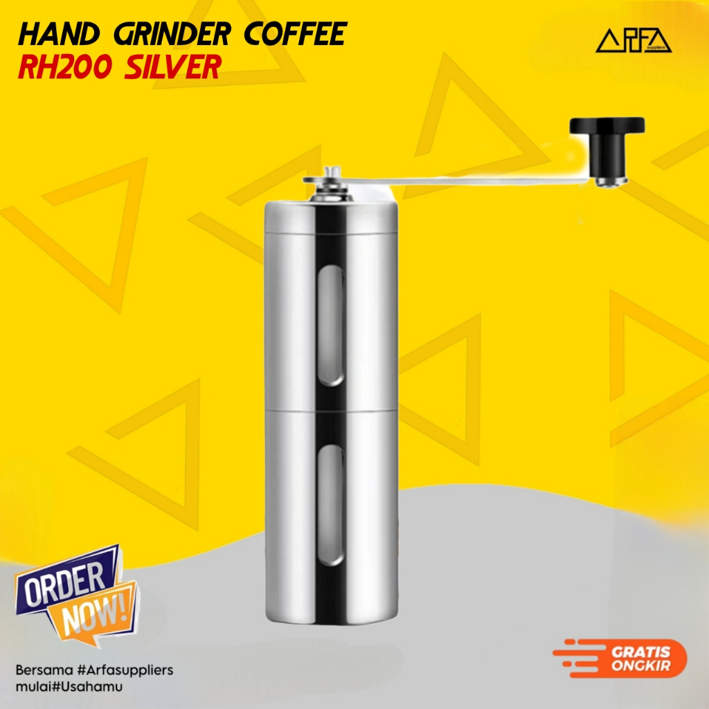 Hand Grinder Coffee Manual RH200 SIlver