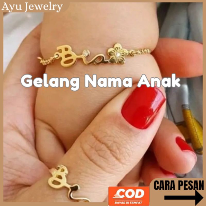 Gelang Nama Gelang Custom Nama Anak Emas Titanium Anti Karat