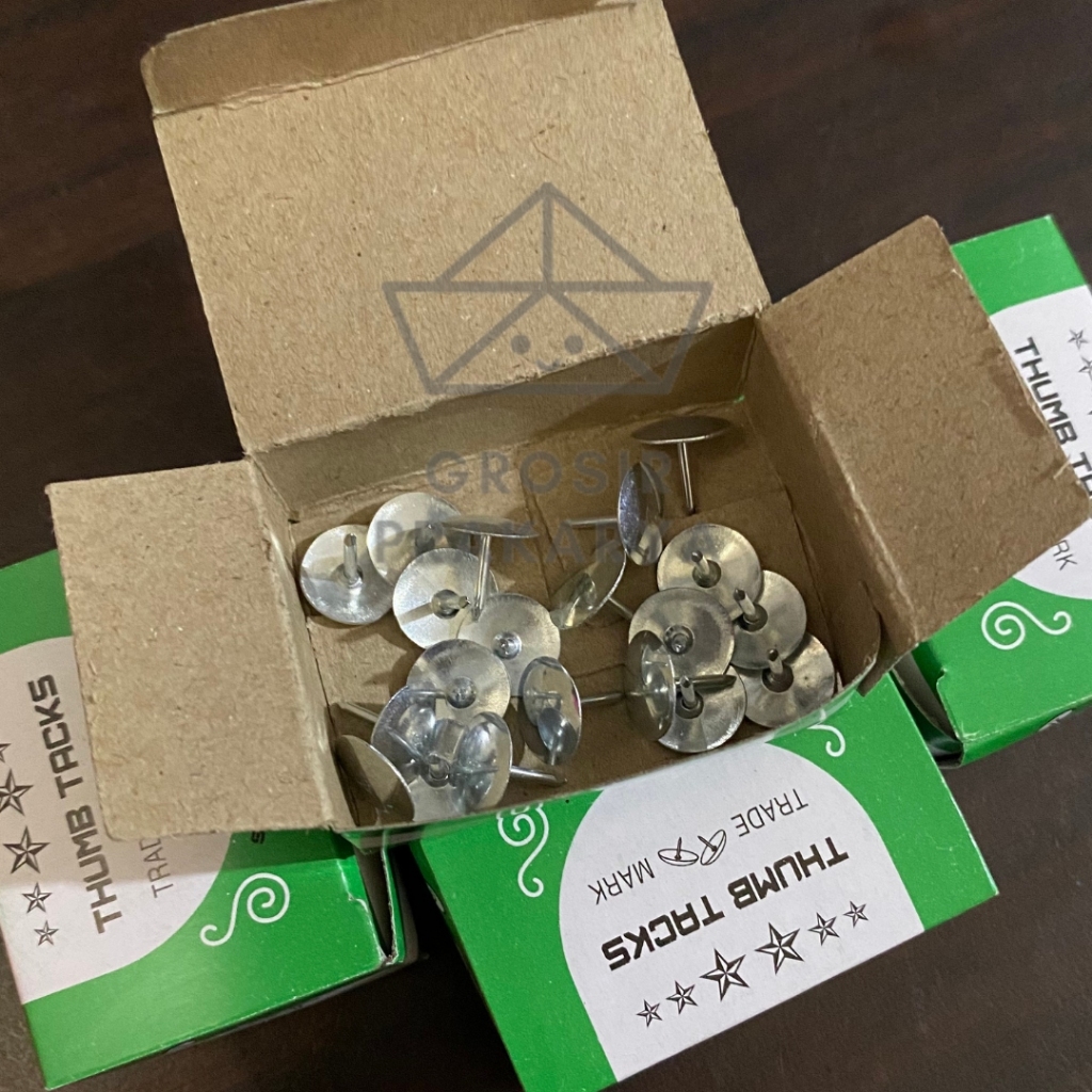 Pines Paku Payung 1 Box Thumb Tacks Thumbtacks Besi Steel Kuat Pack Pak Kotak Alat Peralatan Perleng