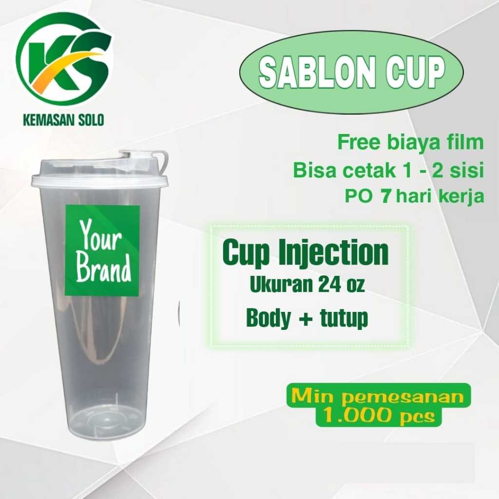 Sablon cup gelas injection 24oz 720ml
