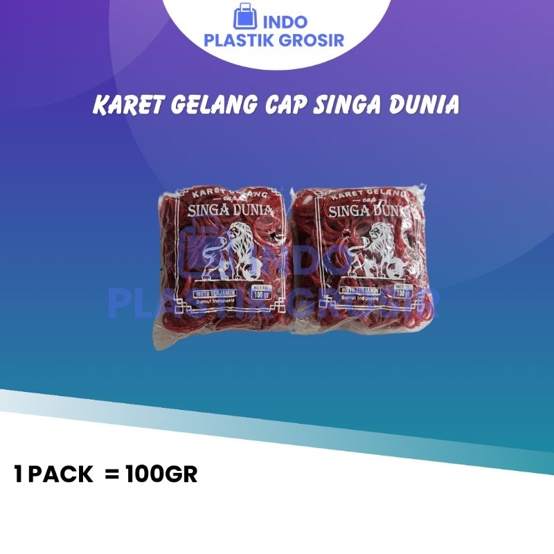 

Karet Gelang Merah Cap Singa Dunia kemasan 100gr
