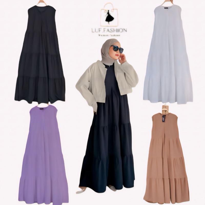 INNER DRESS - INNER DRESS TANPA LENGAN BUSUI RAMPEL RAYON PREMIUM