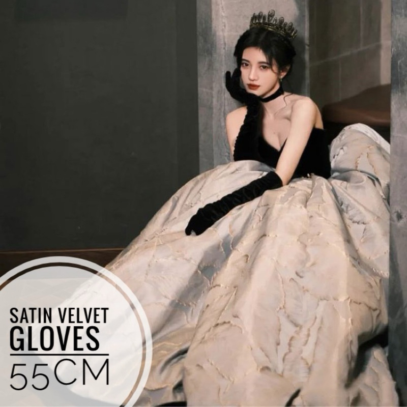 Sarung Tangan Panjang Wanita / Sarung Tangan Satin Pendek Panjang / Satin Gloves Panjang Pesta/