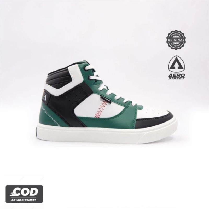 Sepatu Aerostreet Sneakers Hoops Hijau Putih