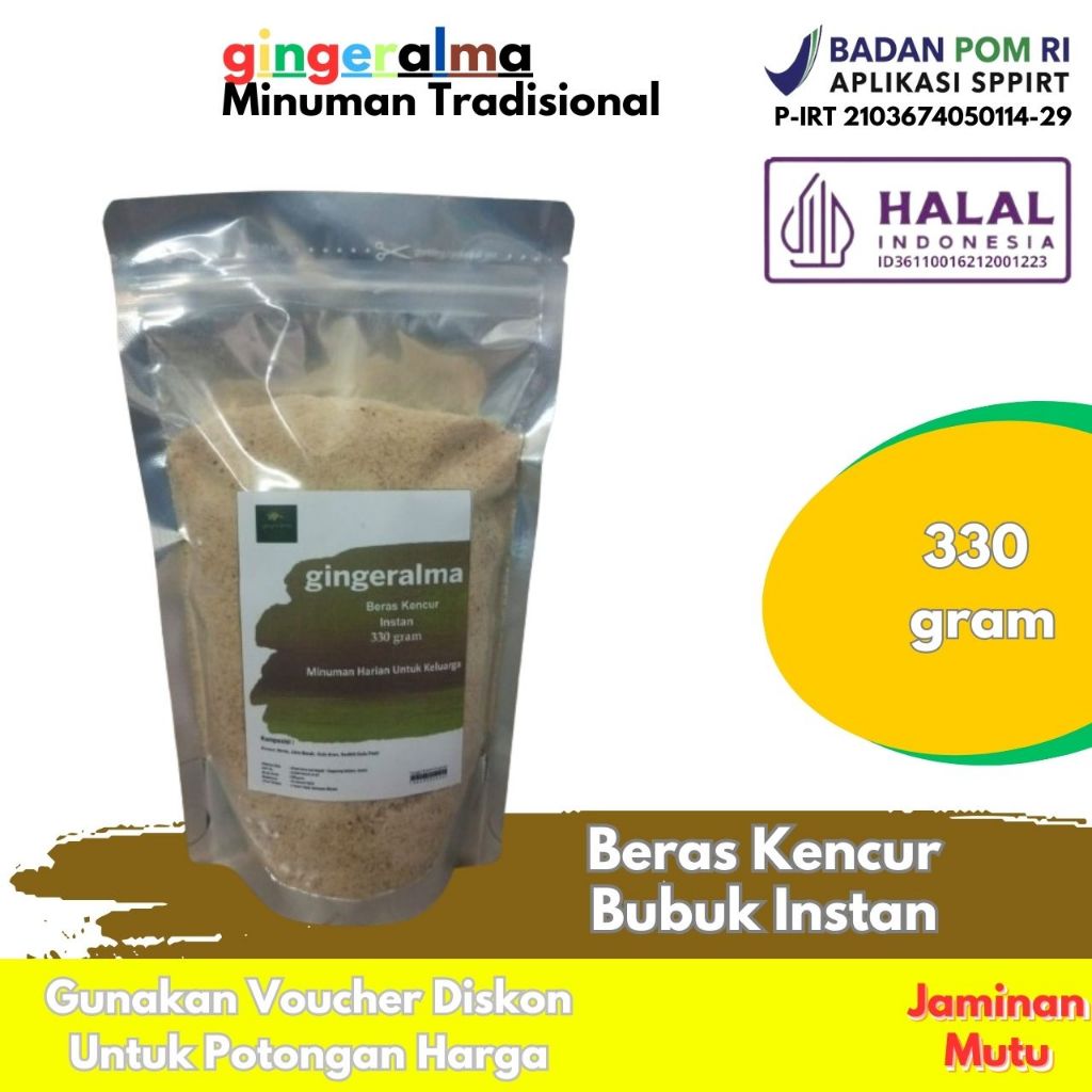 

Beras Kencur Bubuk Instan 330 Gram Gingeralma
