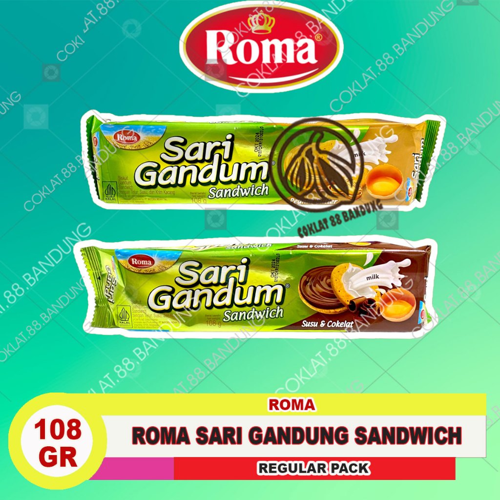 

ROMA SARI GANDUM SANDWICH REGULAR PACK, ROMA SARI GANDUM COKLAT ORIGINAL