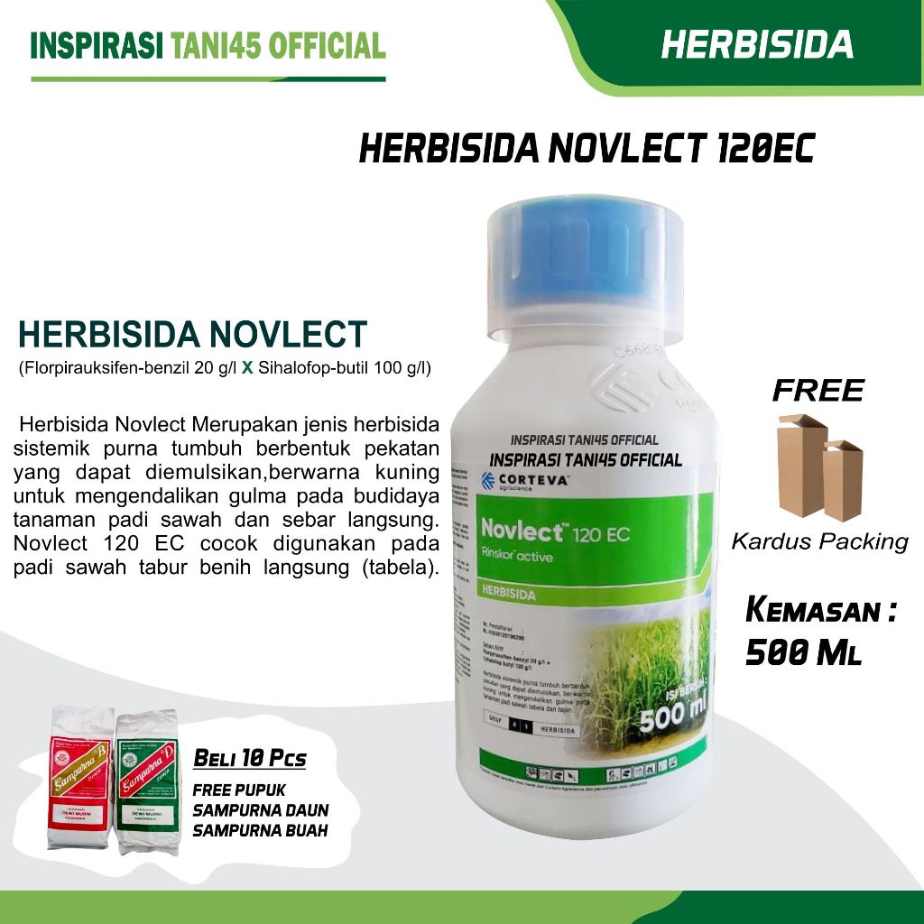Herbisida Novlect 120EC 500 ml Original Herbisida Pembasmi Rumput Padi Ampuh