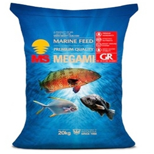 pelet MEGAMI GR2 GR3 GR5 kemasan repack 1kg pelet ikan tenggelam sinking protein tinggi 48% cocok bu