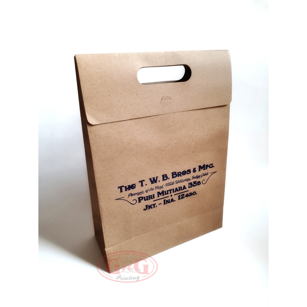 

Paper Bag Custom Print Kraft Tebal Amplop Plong Pengiriman Online Shop, Tas Kertas, 25x10x35