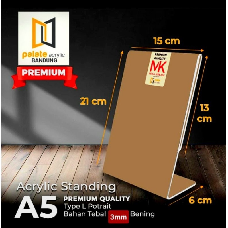 

Akrilik Tent Card A5 L Portrait tebal 3mm/ Acrylic Tent Holder A5 / tempat brosur akrilik