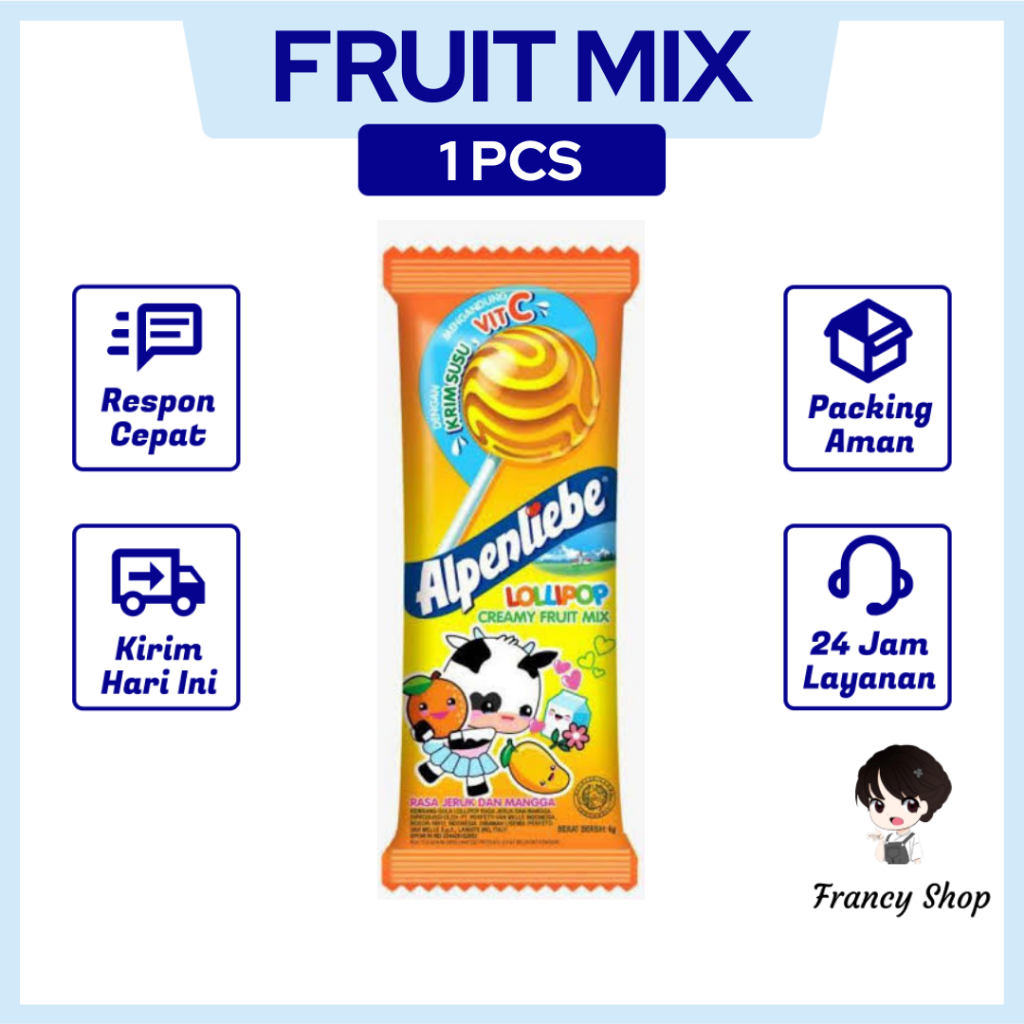 

Permen Lolipop Alpenliebe Lolly Fruit Mix 1 Pcs