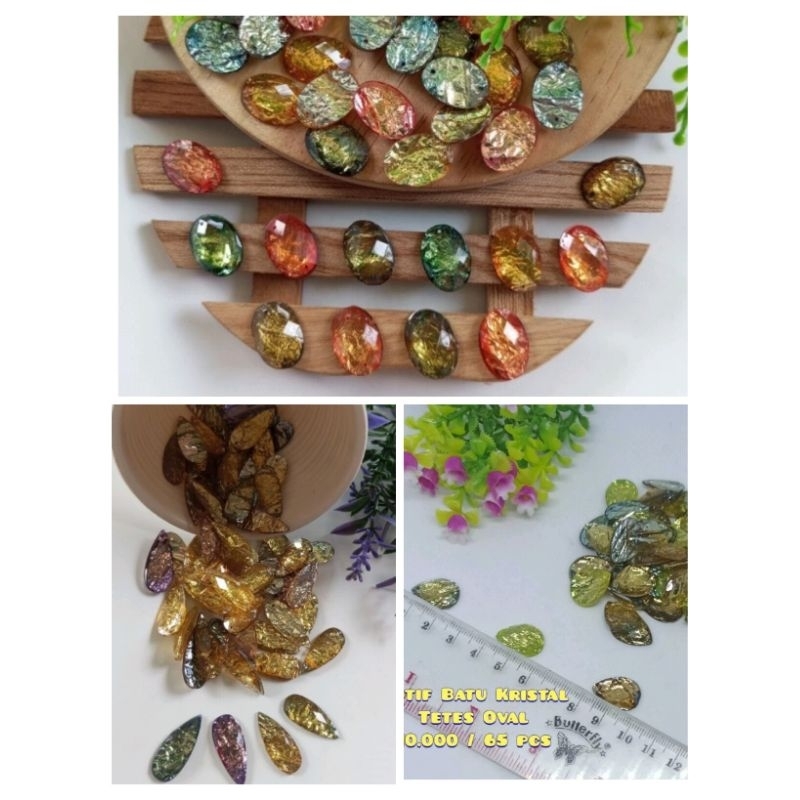 Manik Batu Motif Kristal Manik Manik Tempel Mote Tempel Bahan DIY Craft