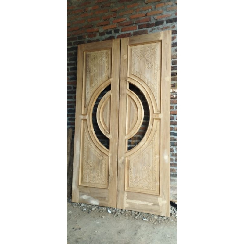 Ready stok pintu kupu kupu ukir minimalis kayu jati