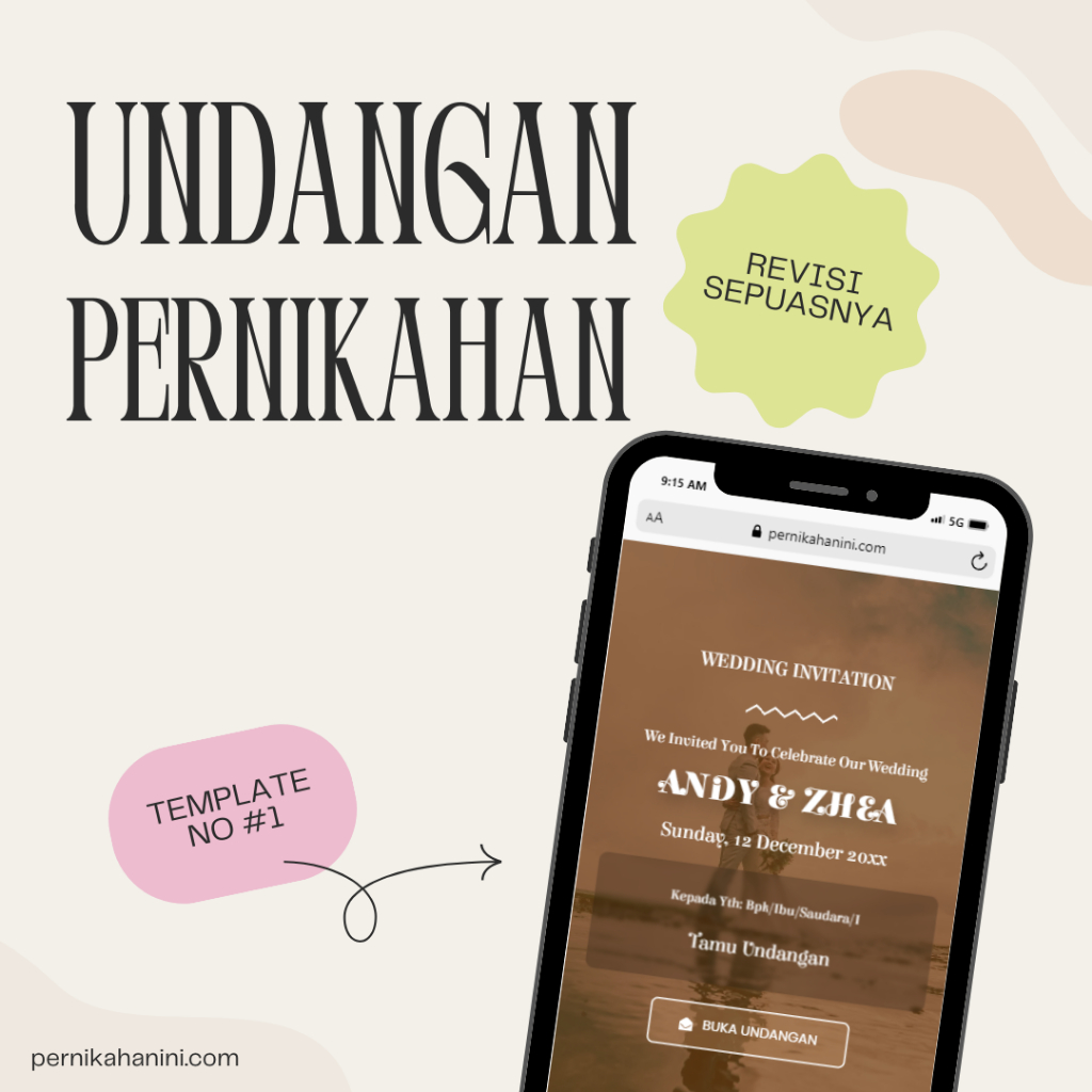 [Template #1] Undangan Pernikahan Digital Website Custom [Revisi Sepuasnya]